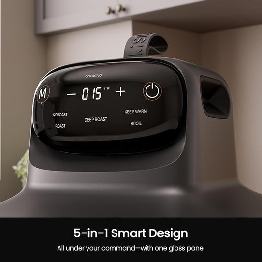 Kismile 5-in-1 Portable Glass Air Fryer, 2.6QT & 4.7QT Dual Glass Containers with Lids, 85% Less Oil, Compact Smart Air Fryer Oven for Deep Roast, Crisp, Keep Warm – Freezer & Dishwasher Safe